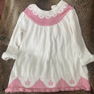 Janie and Jack Baby Girl's Sweater Dress size 18-24months in Pink and White